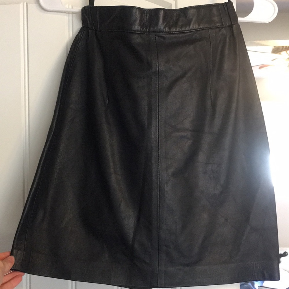 High waisted vintage leather skirt